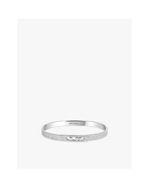 Messika White Move Noa Small Pave 18Ct And 1.45Ct Diamond Bangle Bracelet