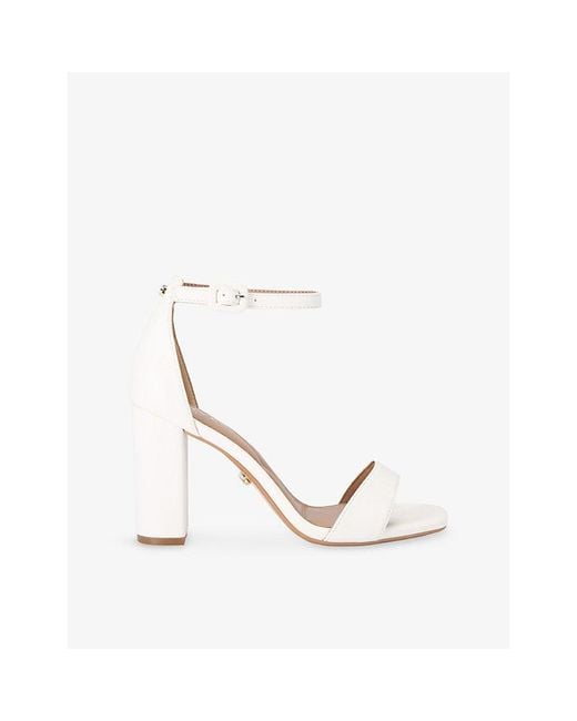 Carvela Kurt Geiger White Regatta Faux-Leather Heeled Sandals