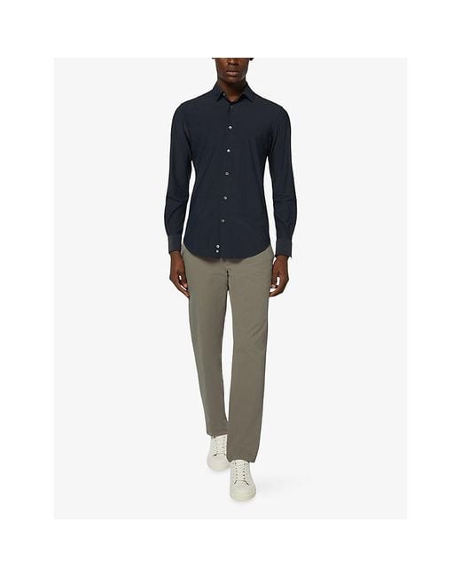 Boggi Gray Btech Performance Slim-Leg Stretch-Woven Trousers for men