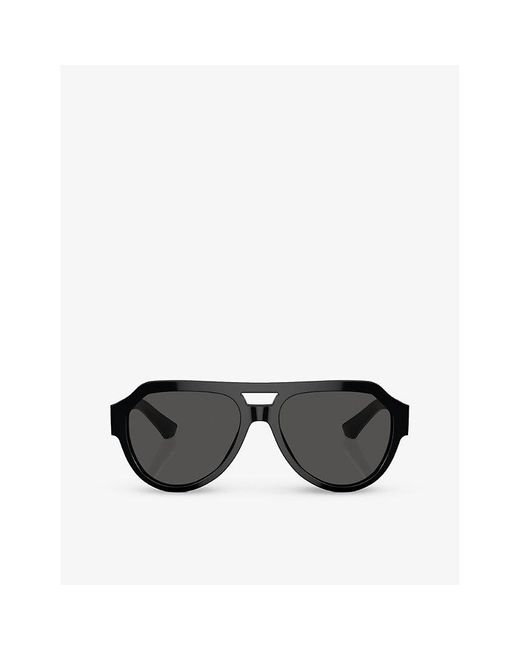 Dolce & Gabbana Black Dg4466 Square-frame Nylon Sunglasses