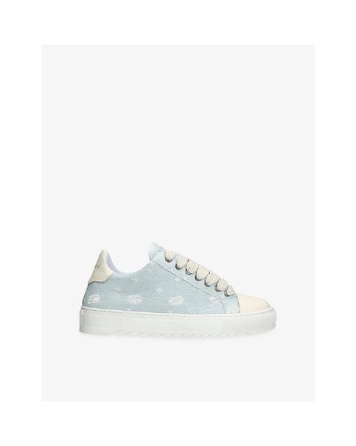NUMERIS White Atelier Denim And Leather Trainers for men