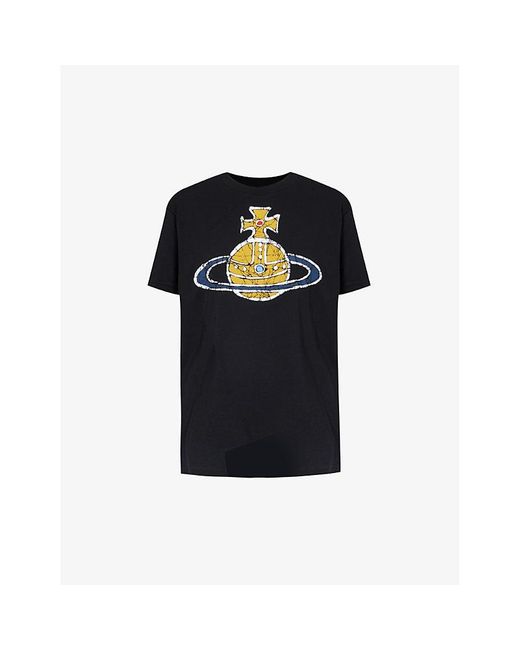 Vivienne Westwood Black Time Machine Brand-print Cotton-jersey T-shirt X