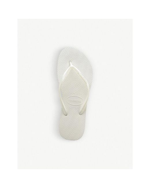Havaianas White Slim Rubber Flip-Flops