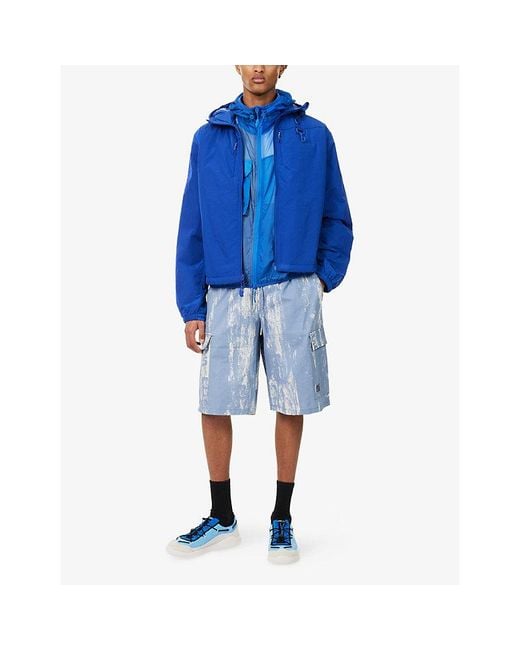 Reese Cooper Blue Hooded Sequoia Shell Jacket for men