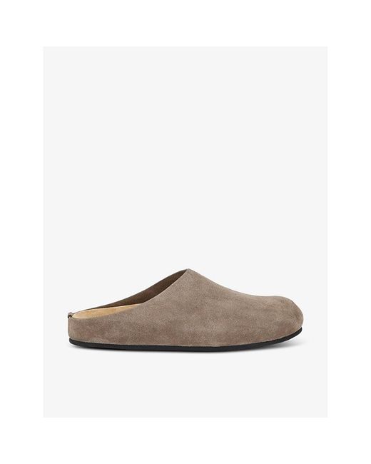 The Row Brown Hugo Slip-on Suede Clogs