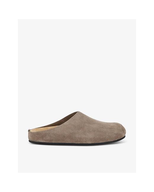 The Row Brown Hugo Slip-On Suede Clogs