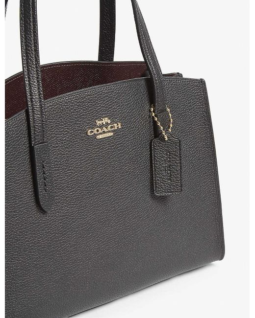 COACH Charlie Small Grained Leather Shoulder Bag in Black Lyst Canada
