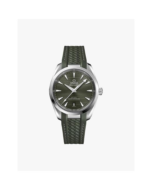 Omega White 220.12.38.20.10.001 Seamaster Aqua Terra 150M Steel And Rubber Self-Winding Watch for men