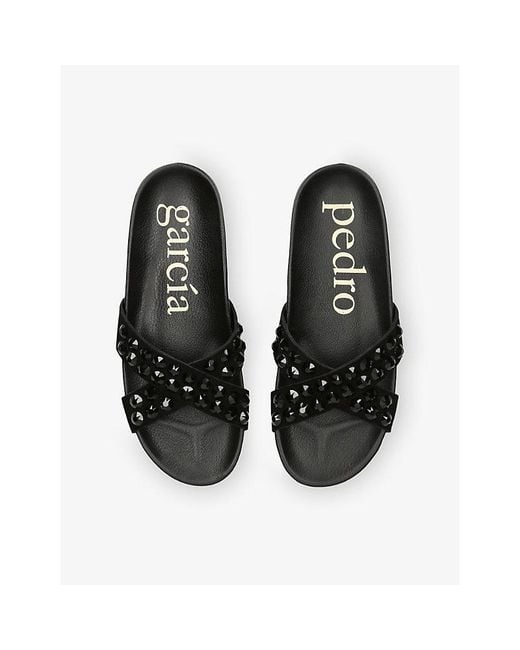 Pedro Garcia Black Analis Suede Slides
