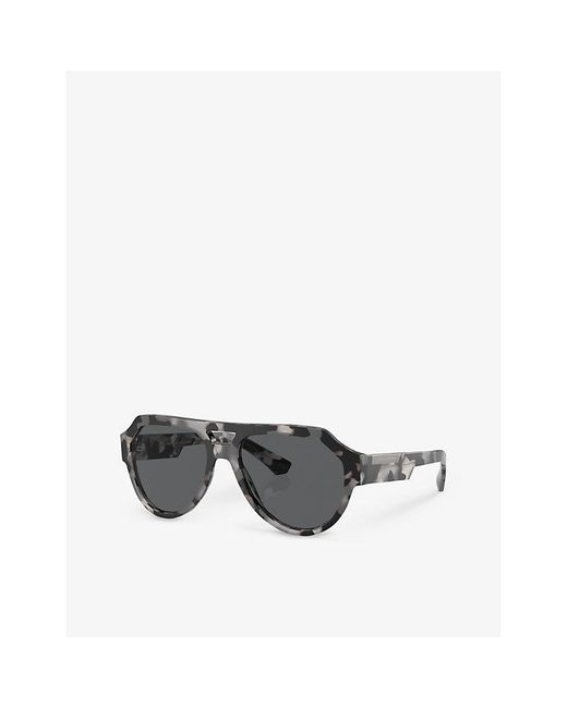 Dolce & Gabbana Gray Dg4466 Square-frame Nylon Sunglasses