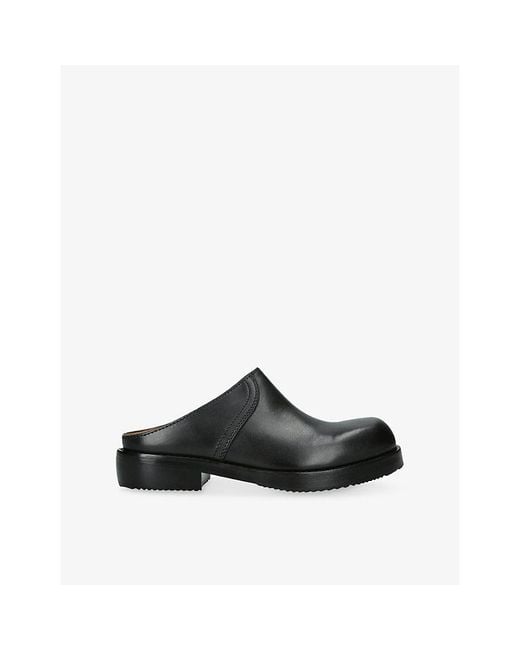 Dries Van Noten Black Chunky Leather Clogs for men