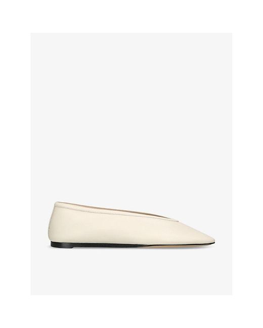 Le Monde Beryl Natural Luna Pointed-Toe Leather Pumps