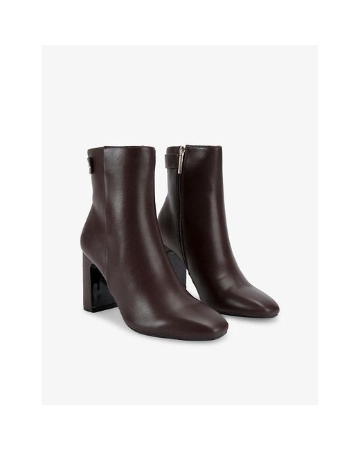 KG by Kurt Geiger Brown Trix Faux-Leather Heeled Ankle Boots