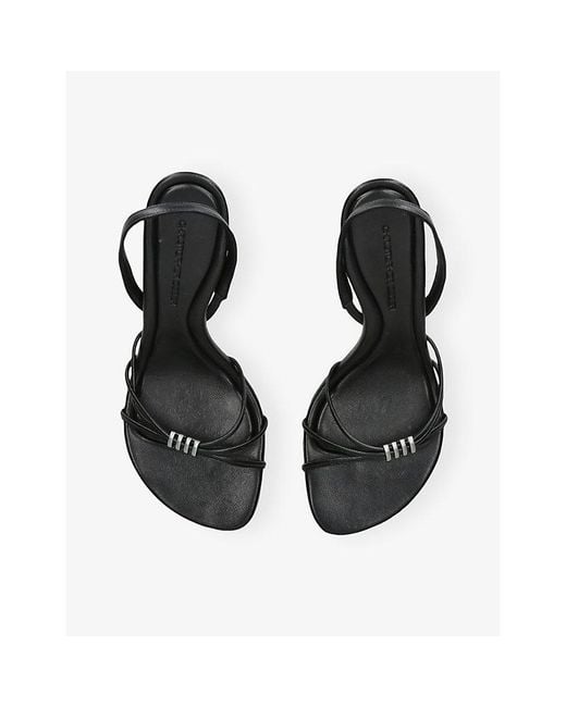 Christopher Esber Black Giro Leather Heeled Slingback Sandals