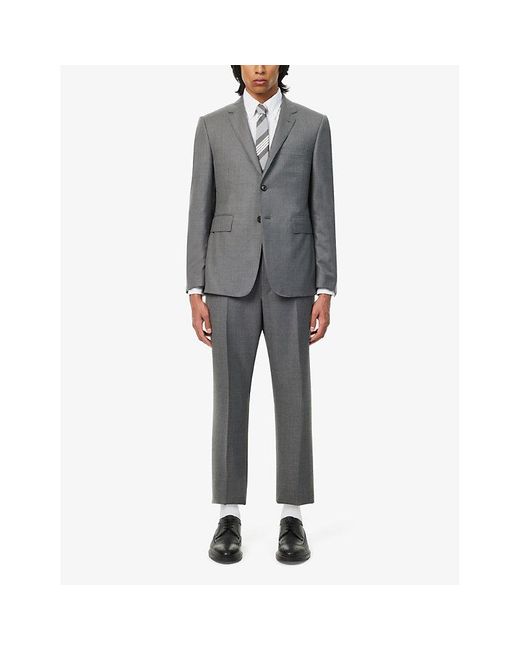 Thom Browne Gray High-rise Slim-fit Wool Trousers for men