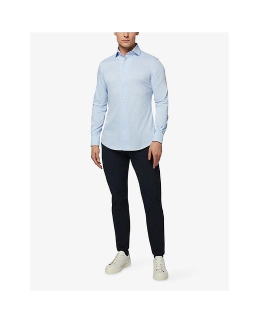 Boggi Blue Btech Performance Slim-Leg Stretch-Woven Trousers for men