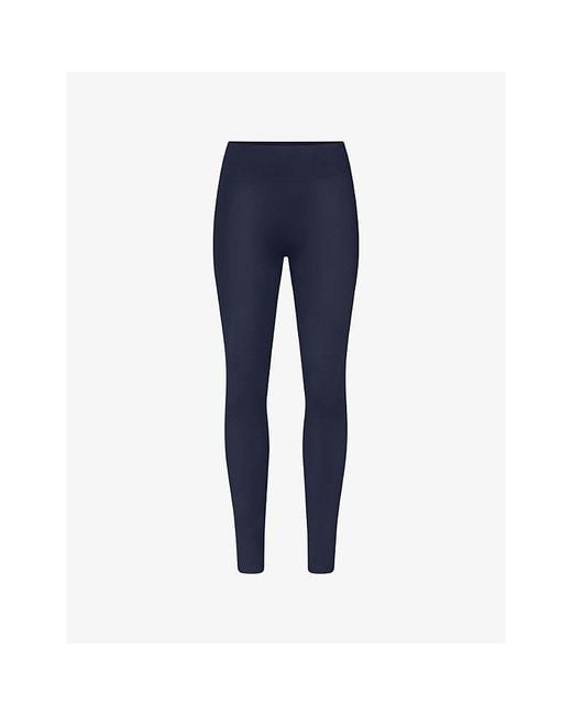 NikeSKIMS Blue Shine Bonded Waist 26-Inch Gym Leggings