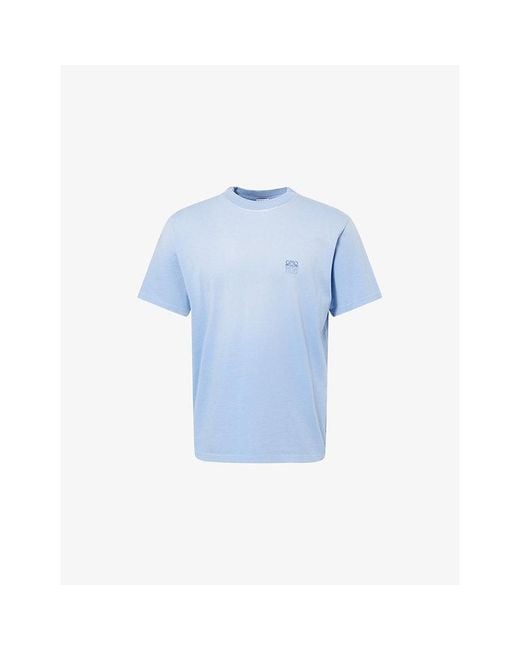 Loewe Blue Anagram-Embroidered Cotton T-Shirt for men