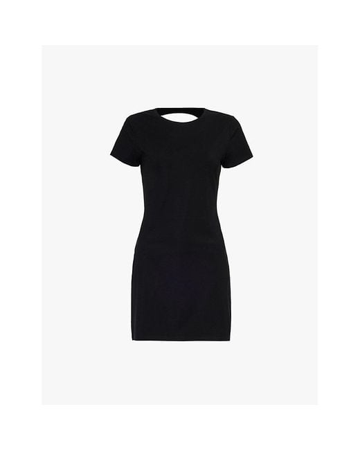 Reformation Black X Laura Harrier Christy Open Back Stretch-Woven Mini Dress