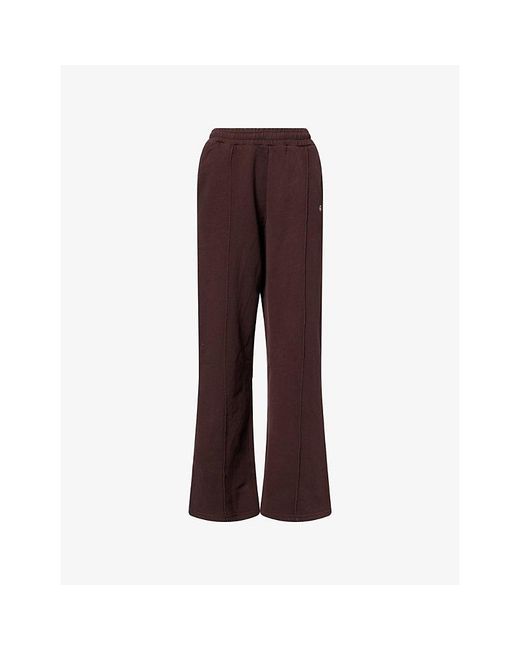 4th & Reckless Red Fergie Wide-Leg Cotton-Jersey Jogging Bottoms