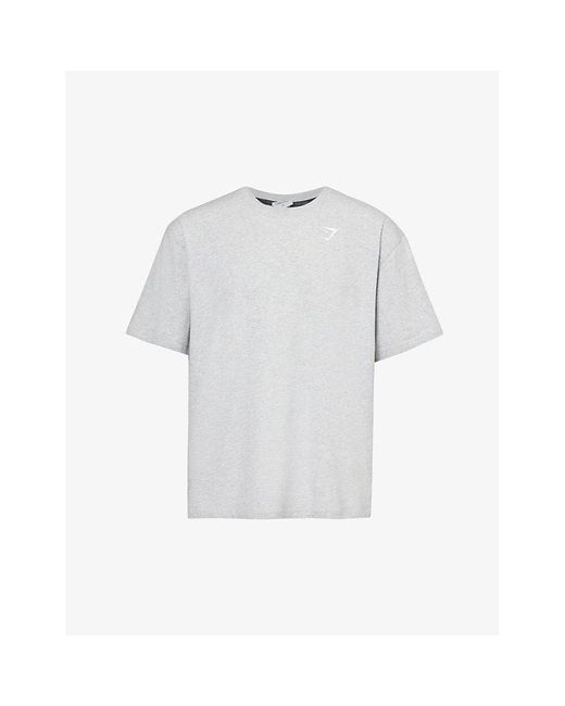 GYMSHARK Blue Power Logo-print Stretch-cotton T-shirt for men