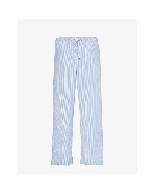 Derek Rose Blue James Striped-pattern Cotton Pyjama Trousers for men