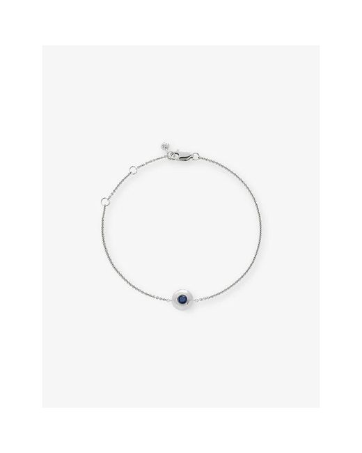 Monica Vinader White September Birthstone Sapphire And Sterling- Bracelet