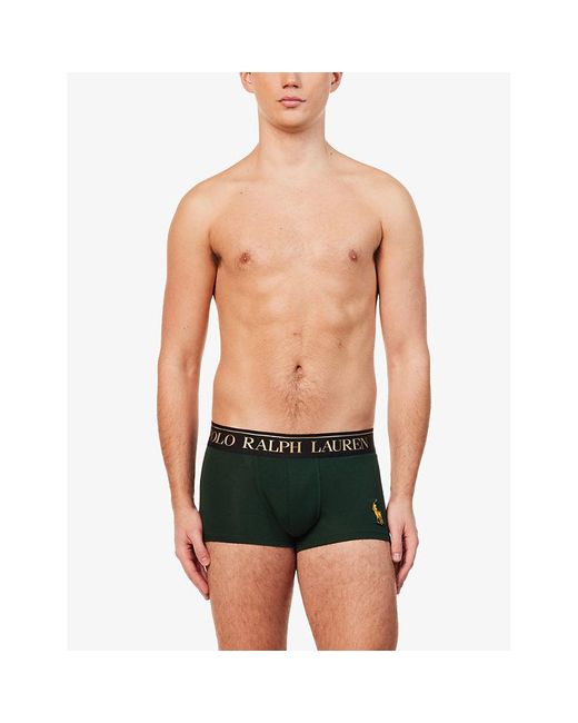Polo Ralph Lauren Green Branded-waistband Stretch-cotton Trunks Xx for men