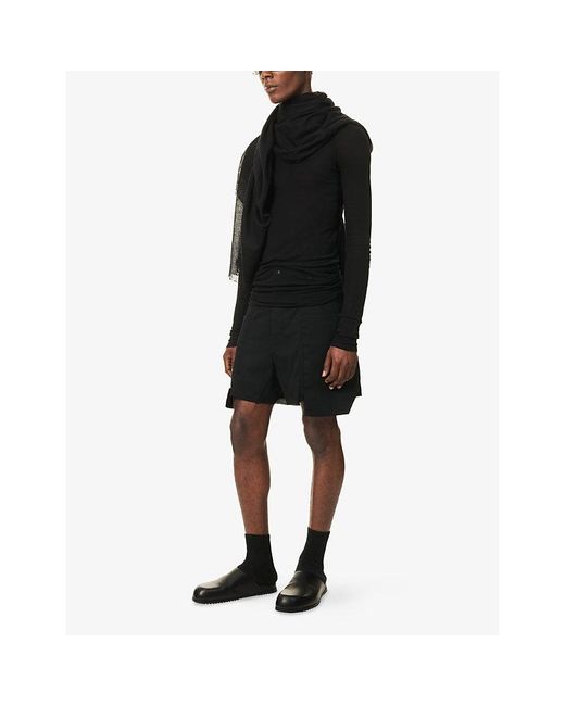 Rick Owens Black Stefan Wool Cargo Shorts for men