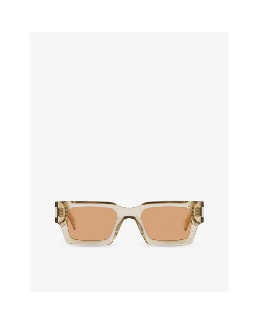 Saint Laurent Natural Ys000468 Rectangle-frame Acetate Sunglasses