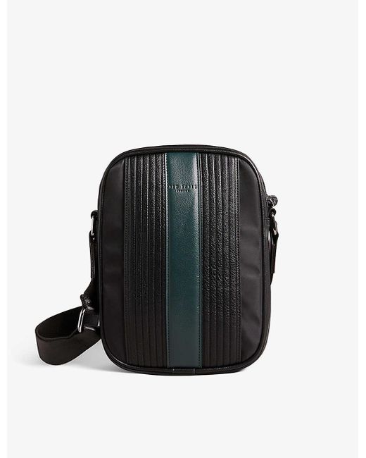 Ted Baker Rockie Panelled Fauxleather Crossbody Bag in Black for Men