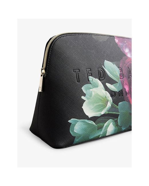 Ted Baker Floralprint Fauxleather Wash Bag in Gray Lyst