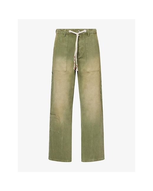 NAHMIAS Green Gardener Utility Denim Jeans for men