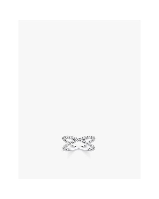 Thomas Sabo White Crossover Dots Sterling- And Zirconia Ring