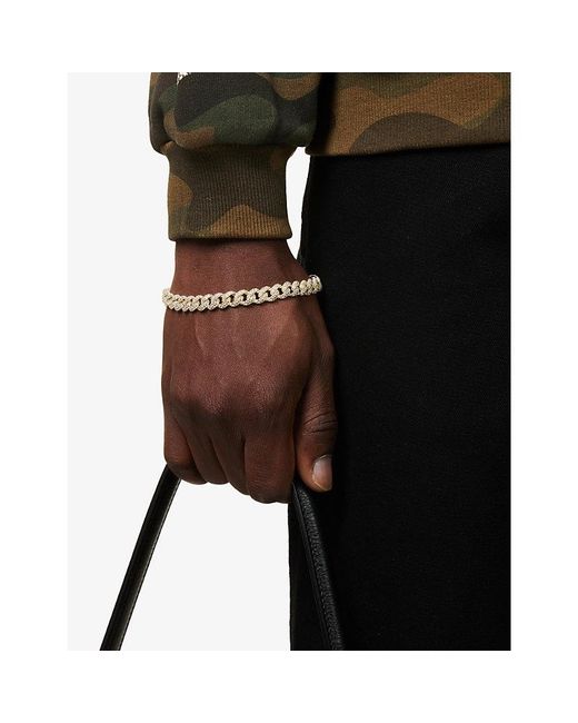 Gld Metallic Cluster Cuban 18Ct Plated Bracelet for men