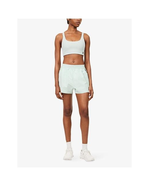 On Shoes Green Train Brand-Print Woven Shorts