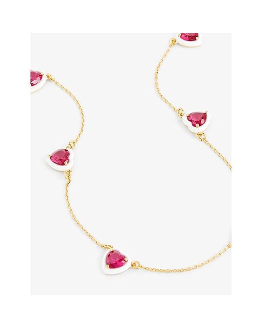 Kate Spade Natural Station Brass And Cubic Zirconia Necklace