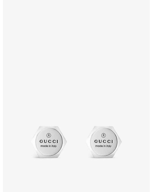 Gucci White Trademark Sterling Earrings