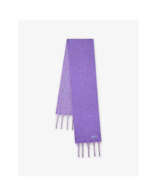 Mulberry Purple Contrast Tassel Alpaca Scarf