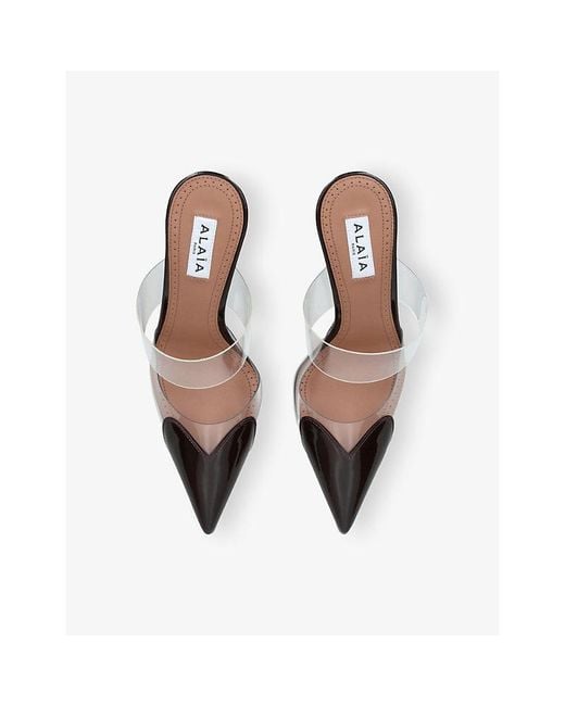 Alaïa Purple Coeur 90 Patent Leather Mules