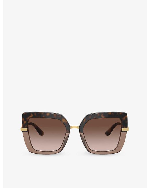 Dolce & Gabbana Brown Dg4373 Square-frame Acetate Sunglasses