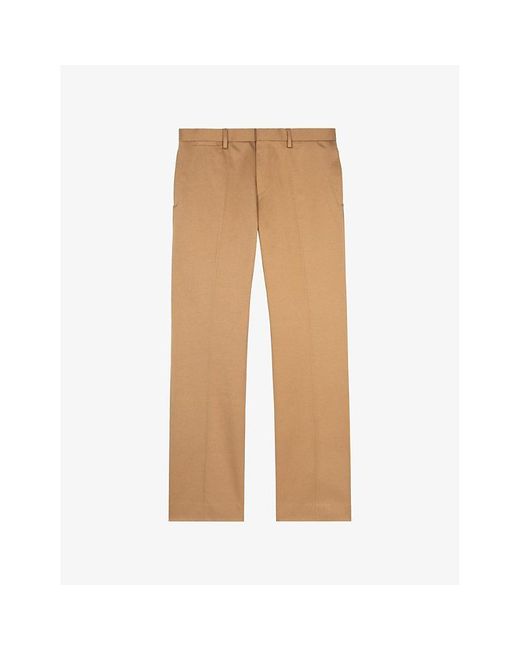 The Kooples Natural Flared Mid-Rise Cotton Trousers for men