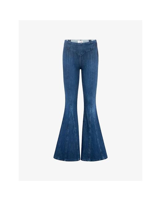 GOOD AMERICAN Blue Dolly's Joleans Extreme Flare-Leg Denim Jeans