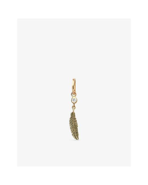 Kismet by Milka Metallic Dart 0.04Ct Diamond Drop Huggie
