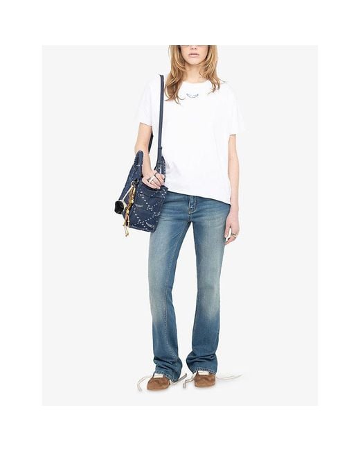 Zadig & Voltaire White Tommer Logo-Print Short-Sleeve Cotton T-Shirt