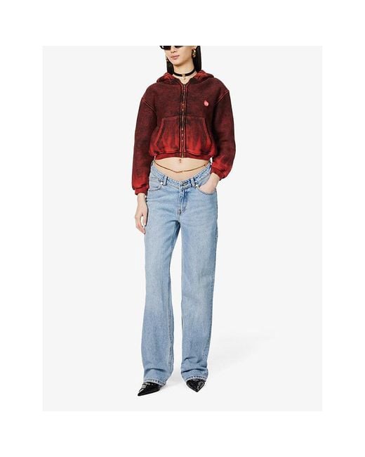 Alexander Wang Blue V-front Relaxed-fit Straight-leg High-rise Jeans