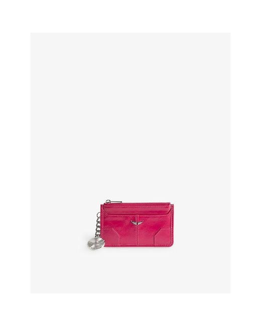 Zadig & Voltaire Pink Sunny Leather Cardholder