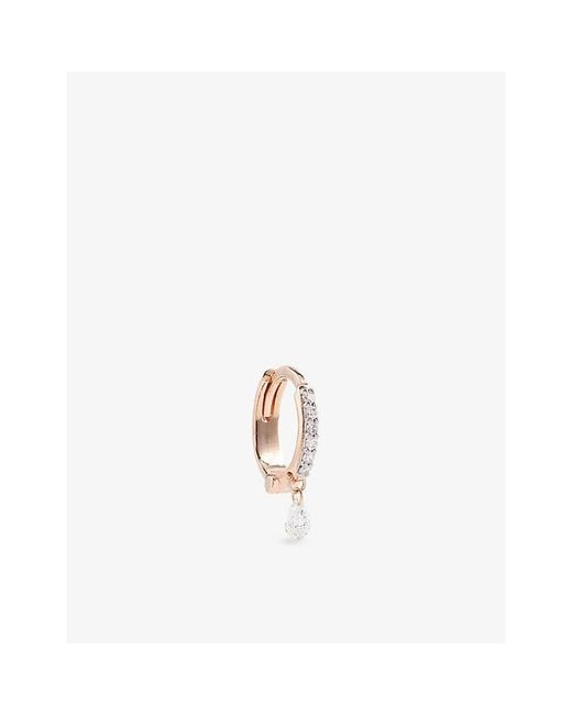 Kismet by Milka White Nightlit 0.18Ct Diamond Drop Huggie