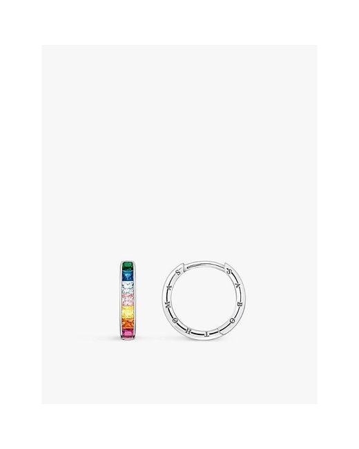Thomas Sabo White Pavé-Stone Sterling- Hoop Earrings
