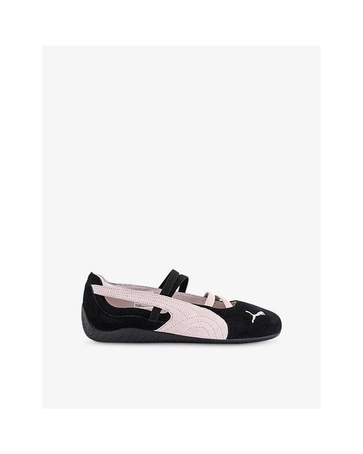 PUMA Black Mauve Mist Speedcat Ballet Suede Low-Top Trainers